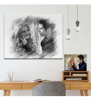 Kişiye Özel Renkli Karakalem Tasarımlı Pencil Sketch Effectli Tablo (8 Farklı Ölçü)