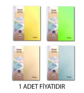 KESKİN PASTEL 23x29.7cm SPİRALLİ PLASTİK KAPAK PROJE SUNUM DEFTERİ 80 YP. ÇİZGİLİ
