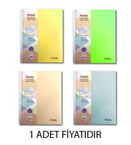 KESKİN PASTEL 23x29.7cm SPİRALLİ PLASTİK KAPAK PROJE SUNUM DEFTERİ 80 YP. ÇİZGİLİ