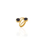 Kadir Jewellery 22 Ayar Altın Kaplama Zirkon Taşlı Ayarlanabilir Renkli Taşlı Yüzük