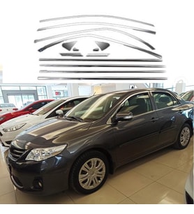 Toyota Corolla Cam Çıtası Kromu Çerçeve Nikelajı Komple 2007-2012