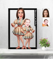 Kişiye Özel 3D  Ahşap Tablo Anne Kız Kombin - Anneler Günü 30x40 -35