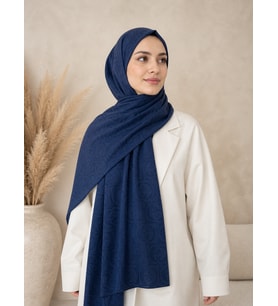 Dubai Jakar Şal Lacivert – Kaymaz –Yumuşak ve Dökümlü Kumaş