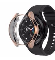 Microsonic Samsung Galaxy Watch 4 Classic 46mm Kılıf 360 Full Round Soft Silicone Rose Gold