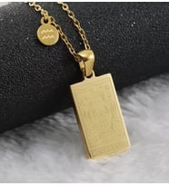 24 Ayar Has Altın Kaplama  Kova Burcu Tarot Gümüş Kolye