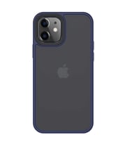 iPhone 12 Mini Kılıf Kenarları Renkli Arkası Mat Kılıf (Lacivert)