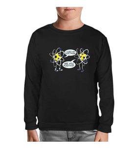 Okul ve Bilim - Fizik ve Elektron Siyah Çocuk Sweatshirt