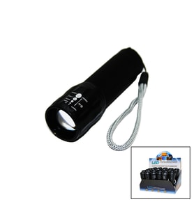 LED GOLD ORION HIGHLIGHTING ALUMİNUM FLASHLİGHT PİLLİ ZOOMLU EL FENERİ METAL KASA (5680)