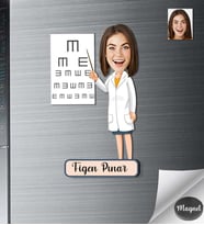 Kişiye Özel Doktor Kadın Ahşap Magnet -2
