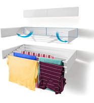 NEBU 70cm-Medium İç Ve Dış Mekan Duvara Monte Dekoratif Çamaşır Askısı (Beyaz)