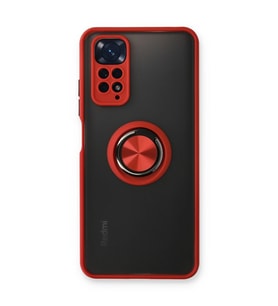 Xiaomi Redmi Note 11 Kılıf Montreal Yüzüklü Silikon Kapak - Kırmızı