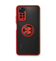 Xiaomi Redmi Note 11 Kılıf Montreal Yüzüklü Silikon Kapak - Kırmızı