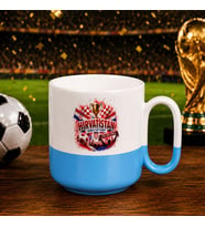 BK Gift Hırvatistan Taraftar Temalı Dünya Futbol Kupası Tasarımlı Mavi Joyful Kupa Bardak