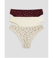 LCW DREAM Bordo Baskılı Brazilian Külot 3'lü
