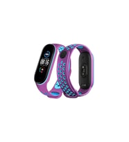 Mey İthalat® Mi Band 4 Spor Delikli Kordon - Mor-Mavi
