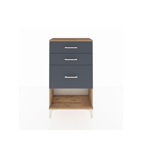 Arges Komodin 3 Çekmeceli 60x30x106 Çam-Antrasit