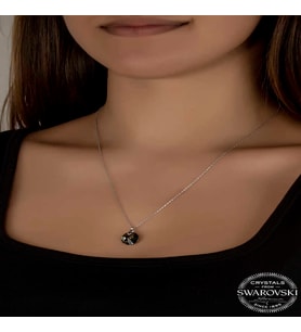 Swarovski Crystal İris Yeşil Taşlı Gümüş Kadın Kolye