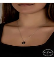 Swarovski Crystal İris Yeşil Taşlı Gümüş Kadın Kolye
