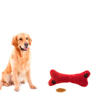 Köpek Oyuncağı 30 cm Peluş Kemik (Kırmızı)