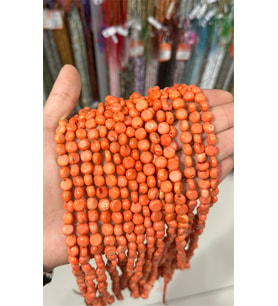 Mercan Doğal Taş Parlak Pembe Yassı Daire 8x5mm Dizi