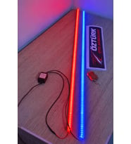 Öztürk Oto Aksesuar Cam Kenarı Yanıp Sönen LED Lamba 2’li – Uzaktan Kumandalı, 12 Modlu, SARI  Işık (12V) (Mavi-Kırmızı)
