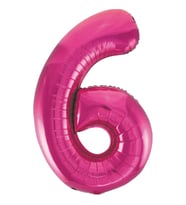 Akın Hediyelik 6 Rakam Pembe Folyo Balon 16 Inc 36 cm