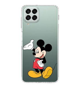 Samsung Galaxy M33  Kamera korumalı Kapak Mickey Mouse Tasarımlı  Şeffaf Kılıf