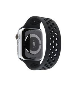 Uray store Apple Watch 38mm Ayarlı Delikli Silikon Kordon - Siyah-Siyah