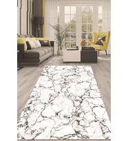 Dijital Kaymaz Taban Yıkanabilir Modern Renkli Salon Halısı Mutfak Halısı Yolluk ND-HT-625 (Beyaz)
