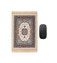 Bursa İpek Bej Dekoratif Küçük Halı Mousepad