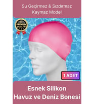 Premium Su Geçirmez Sızdırmaz Kaymaz Elastik Yüzme Şapkası Kaliteli Silikon Deniz Havuz Yüzme Bonesi