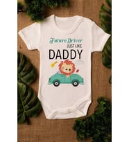 Erkek Ekru Bebek Daddy Baskılı Çıtçıtlı Body 5 %100 Pamuklu zıbın