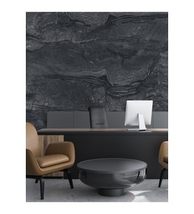 Dreamwall Modern Çatlak Mermer Desenli Silinebilir Tekstil Duvar Kağıdı (Siyah)