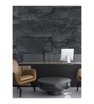 Dreamwall Modern Çatlak Mermer Desenli Silinebilir Tekstil Duvar Kağıdı (Siyah)