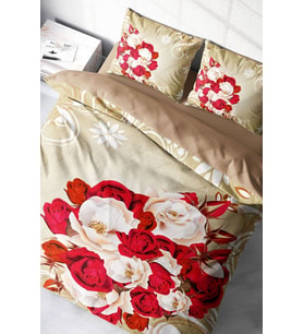Rose Cream-1007 Naturel Çift Kişilik Nevresim Takımı