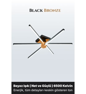 Nova 6 Bronz LED Tavan Avize – Kumandalı Dim Edilebilir – Aşağı Işık