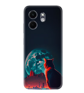 Infinix Hot 50i Kılıf Boutique Baskılı Resimli Dalgın Kedi Pcode -074
