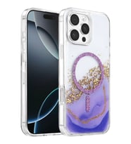Onegif Apple iPhone 16 Pro Max Lotus Simli Magsafe Kapak - Mor