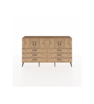 Arges Konsol 2 Raflı 6 Çekmeceli 4 Kapaklı 176x30x99 Çam-Çam