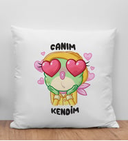 BK Gift Canım Kendim Tasarımlı Beyaz Kırlent Yastık, Arkadaşa Hediye, Doğum Günü Hediyesi