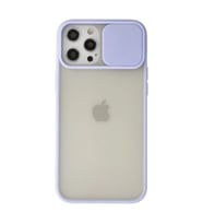 İphone 12 Pro Max Kılıf Palm Buzlu Kamera Sürgülü Silikon - Lila