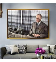 Altın Çerçeveli dekoratif tablo a582 (Gold)