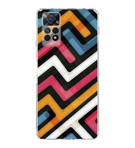 Xiaomi Redmi Note 11 Uyumlu Kapak Labirent Grafiti Tasarımlı  Şeffaf Kılıf