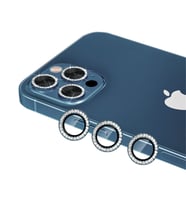 Binano Iphone 12 Pro Max Taşlı Mavi Kamera Koruyucu