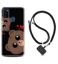 Samsung M21 M22 M23 M30 M31S M32 Kılıf Boyun Askılı Silikon Love Animals 1780