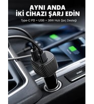 Mey İthalat® 38W Oto Çakmaklık Araç Içi Şarj Cihazı Hızlı Şarj Uzun Ömürlü Yeni Nesil