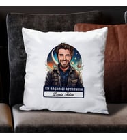 Kişiye Özel Hediye Karikatürlü En İyi Erkek Astronom Yastık