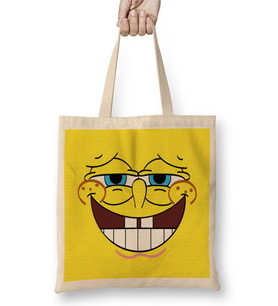 Sünger Bob Sponge Bob 014 Bez Çanta Uzun Saplı