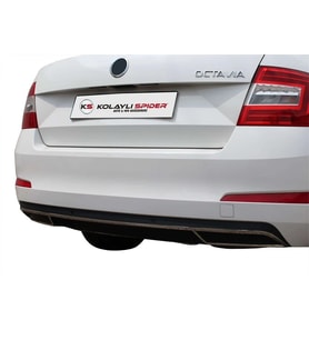 Skoda Octavia A7 Arka Difüzör Çıtası 3 Prç Krom 2013 ve Sonrası
