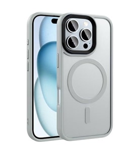 Coverzone ?Phone 16 Pro Max ile Uyumlu Sert PC Arka Y�zey Wireless ?arj �zellikli Buzlu Saydam ZF Kapak